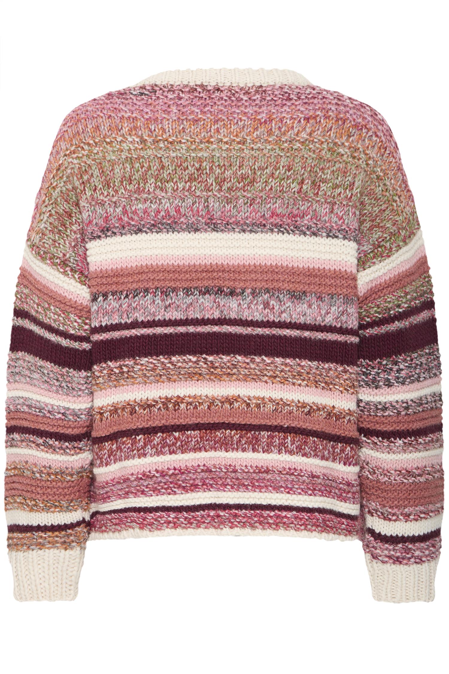 Pzrani Ls Pullover Rose Knitted Stripe