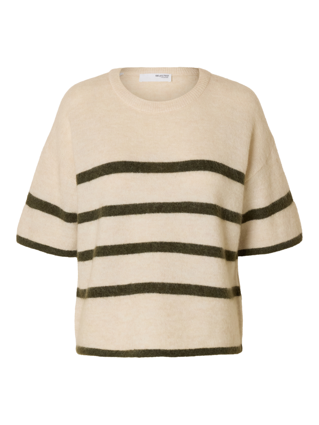 SLFMALINE-LILIANA 2/4 KNIT O-NECK NOOS Lysegrå