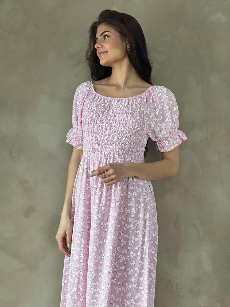 Sara kjole lang Lys Rosa