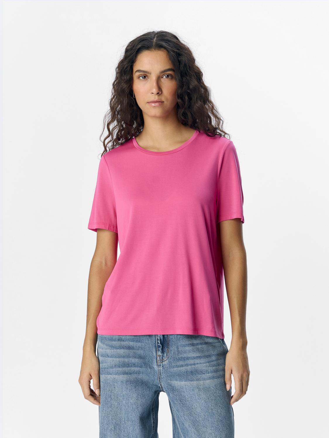 OBJANNIE S/S T-SHIRT NOOS Mørkerosa