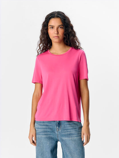 OBJANNIE S/S T-SHIRT NOOS Mørkerosa