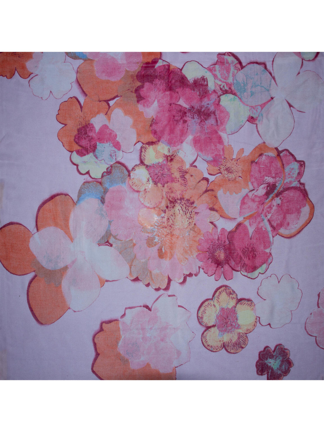 Skjerf store blomster 85*180 Rosa