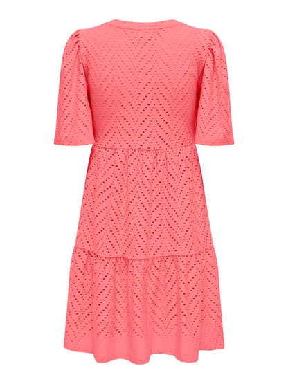 JDYCARLA CATHINKA S/S DRESS JRS NOOS Mellomrosa