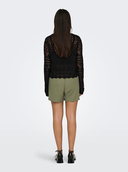 JDYSUN LAY L/S BOATNECK PULLOV. KNT NOOS Sort