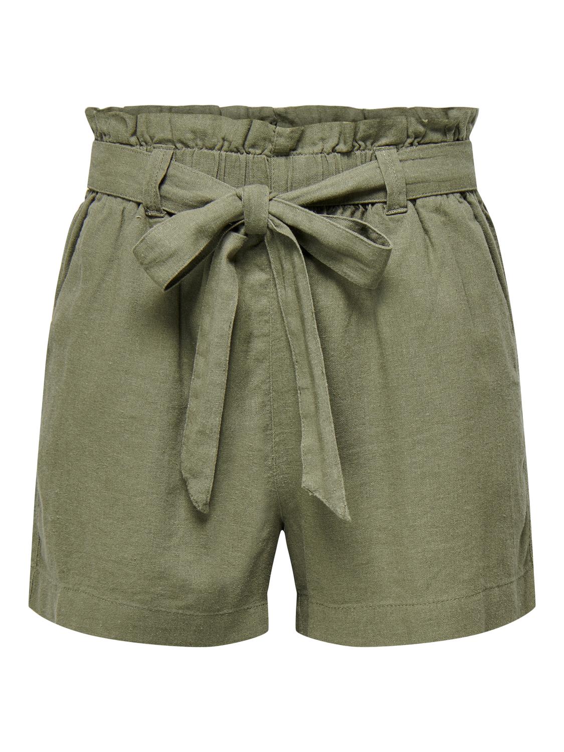 JDYSAY MW LINEN BELT SHORTS WVN NOOS Mellomgrønn