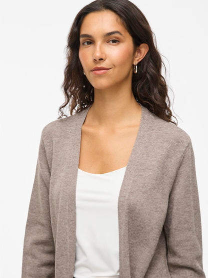 Viril Open L/s Knit Cardigan - Noos Mørkegrå