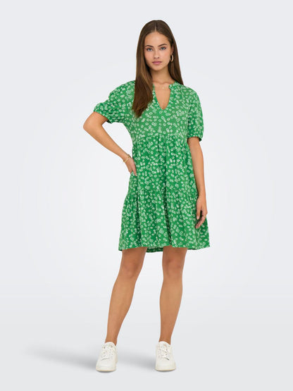 JDYZOEY S/S V NECK DRESS JRS ATK Mørkegrønn