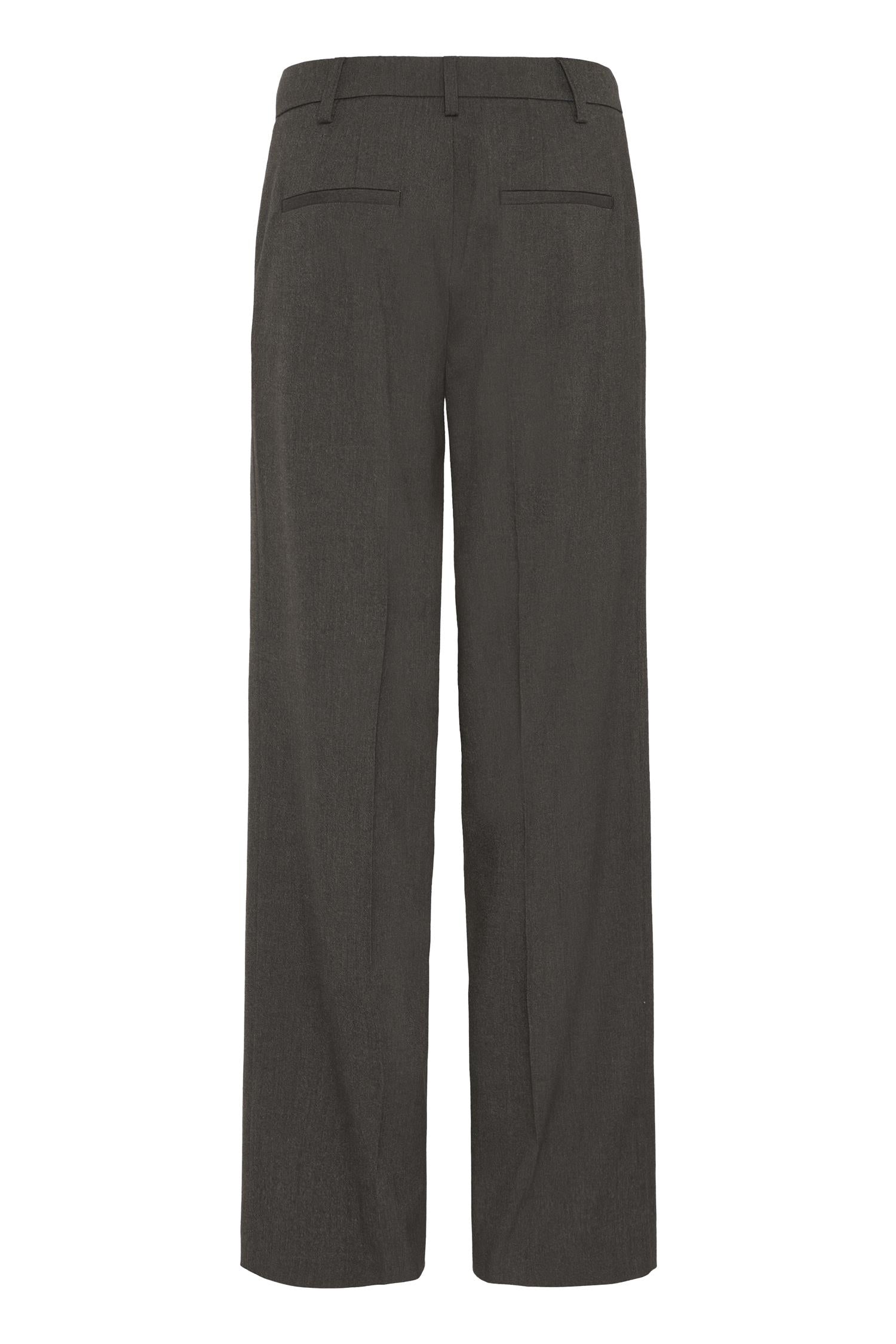Pzbindy Melange Hw Pant Wide Leg Espresso Melange