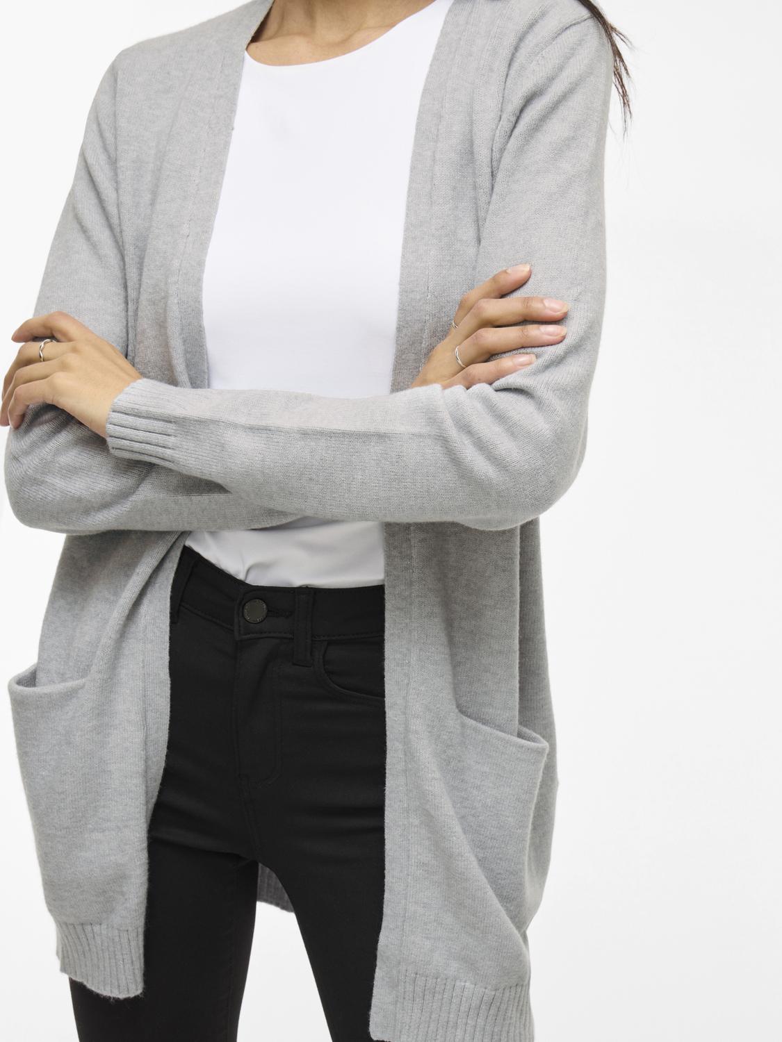 Viril Open L/s Knit Cardigan - Noos Lysegrå