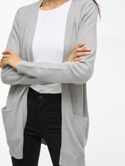 Viril Open L/s Knit Cardigan - Noos Lysegrå