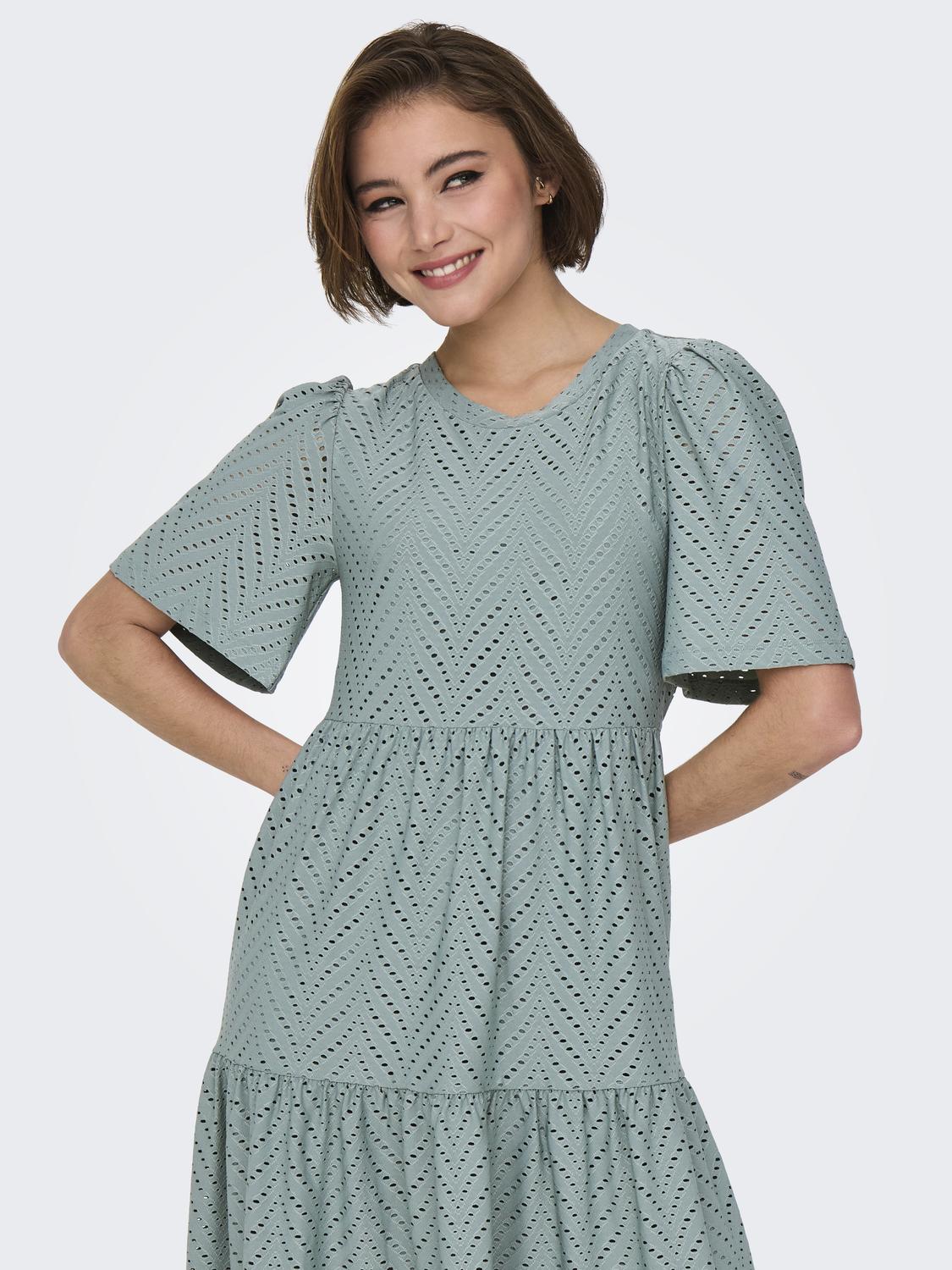 JDYCARLA CATHINKA S/S DRESS JRS NOOS Mellomgrå