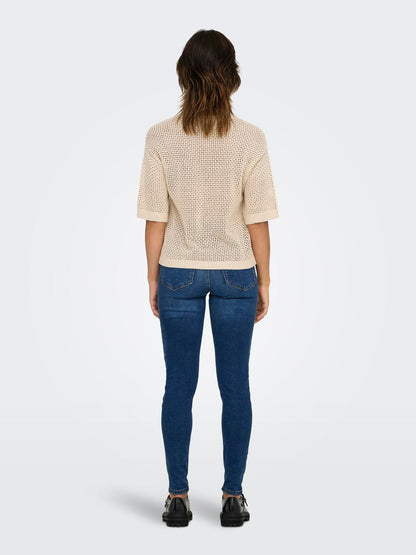 JDYTIKKA 2/4 O-NECK PULLOVER KNT Lysegrå