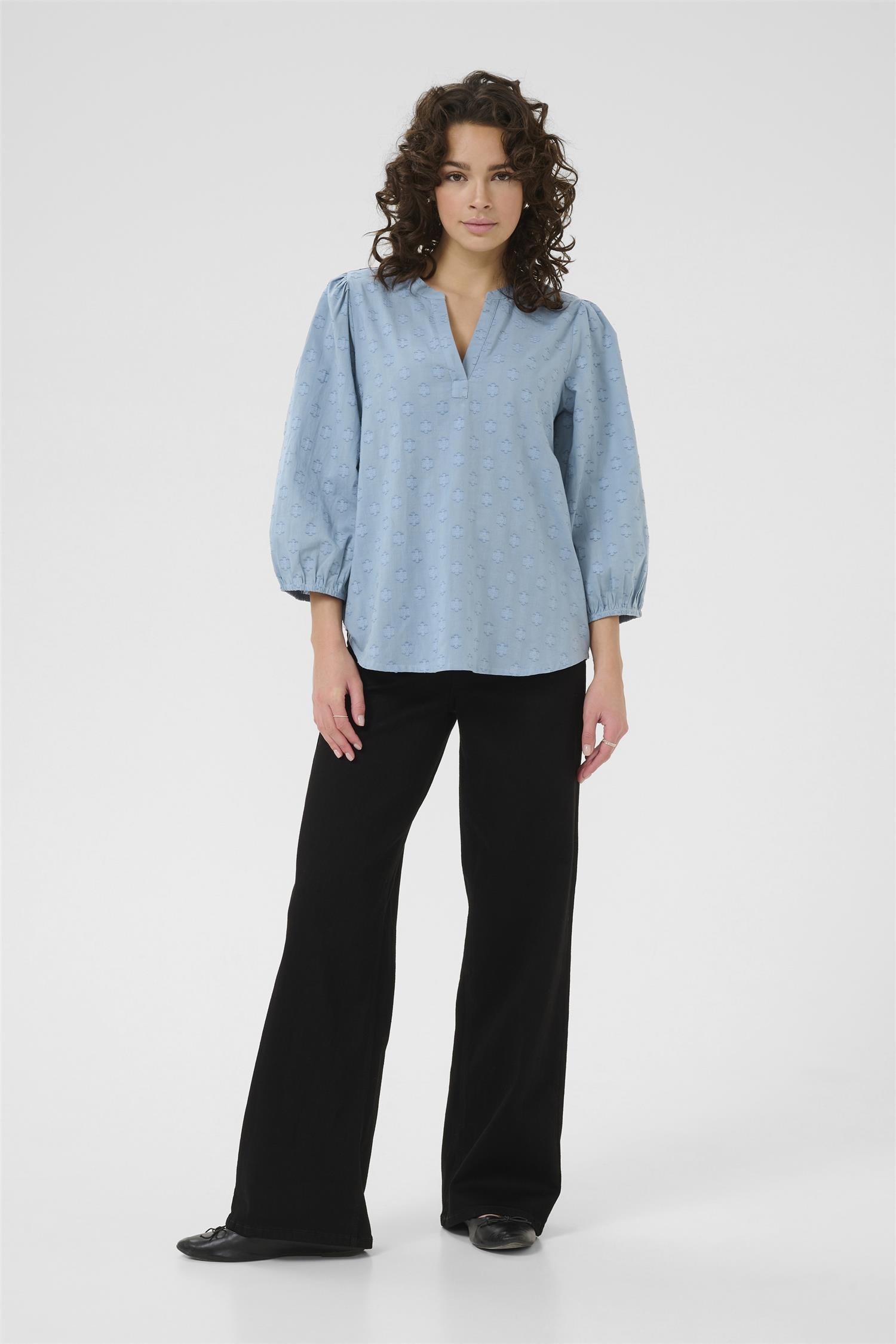 Kaenya Blouse 3/4 Sl Windward Blue