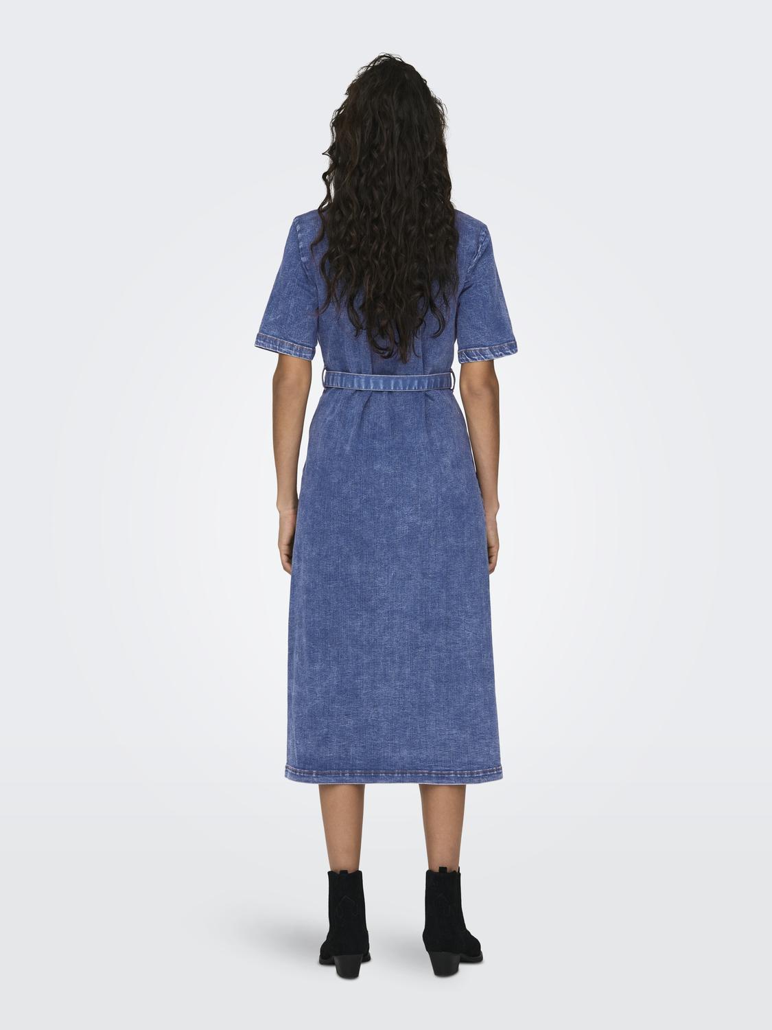 ONLLANA SS LONG DRESS DNM REA258 NOOS Mellomblå