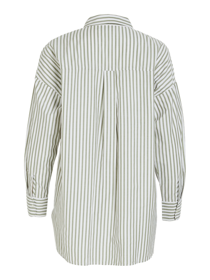 VIDARMA L/S LOOSE BUTTON SHIRT - NOOS Mørkegrønn