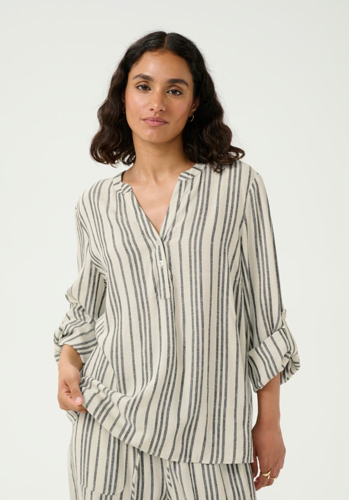 KAmilia Blouse Moonstruck / Black Stripe