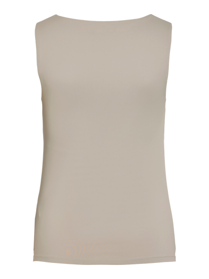 VIKENZA U-NECK S/L TANK TOP - NOOS Lysegrå