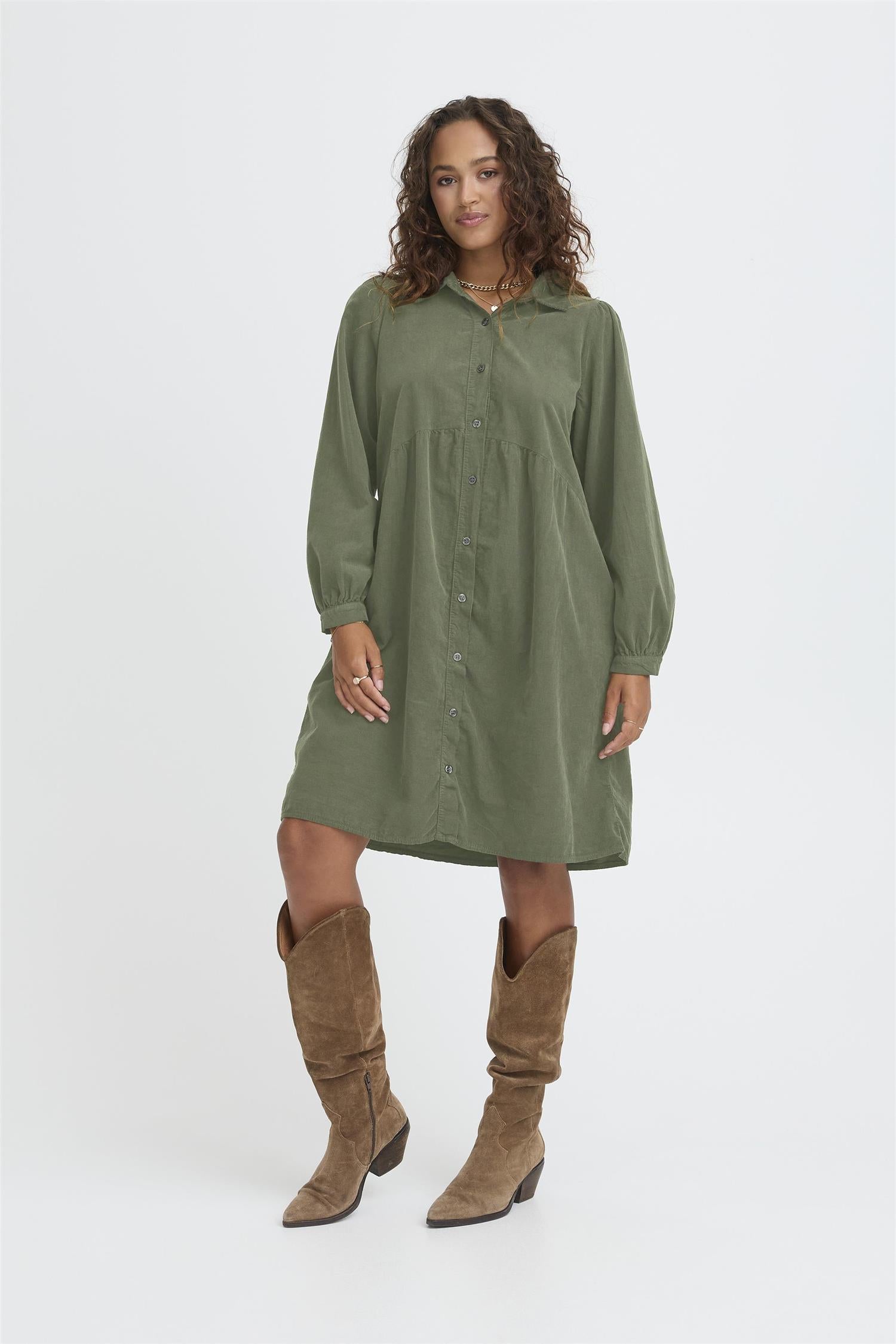Sbladycord Dress Dusty Olive