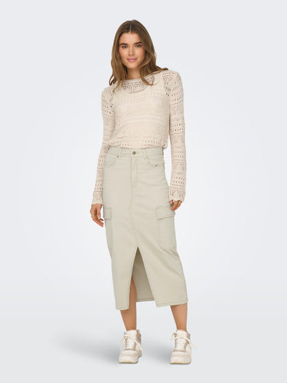JDYSUN LAY L/S BOATNECK PULLOV. KNT NOOS Beige