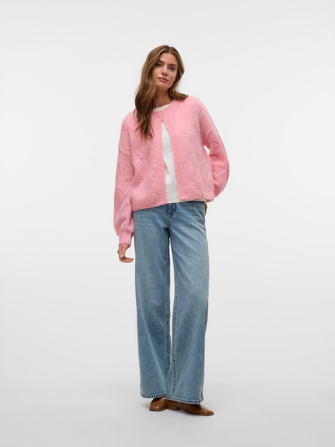 VMNOVAH LS BUTTON CARDIGAN EXP Lyserosa