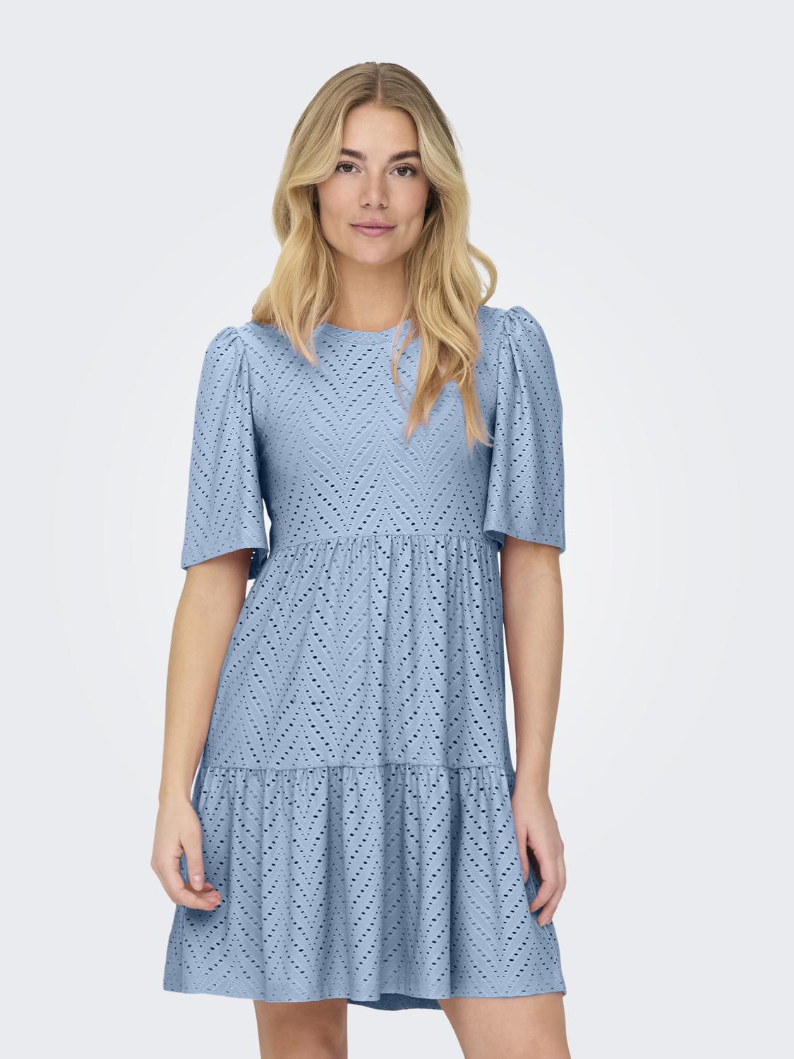 JDYCARLA CATHINKA S/S DRESS JRS NOOS Lyseblå