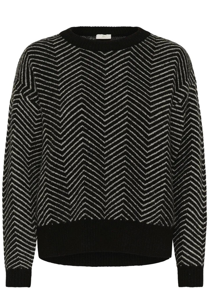 Kabitzy Pullover Black/Feathergrey Mel.Zig Zag