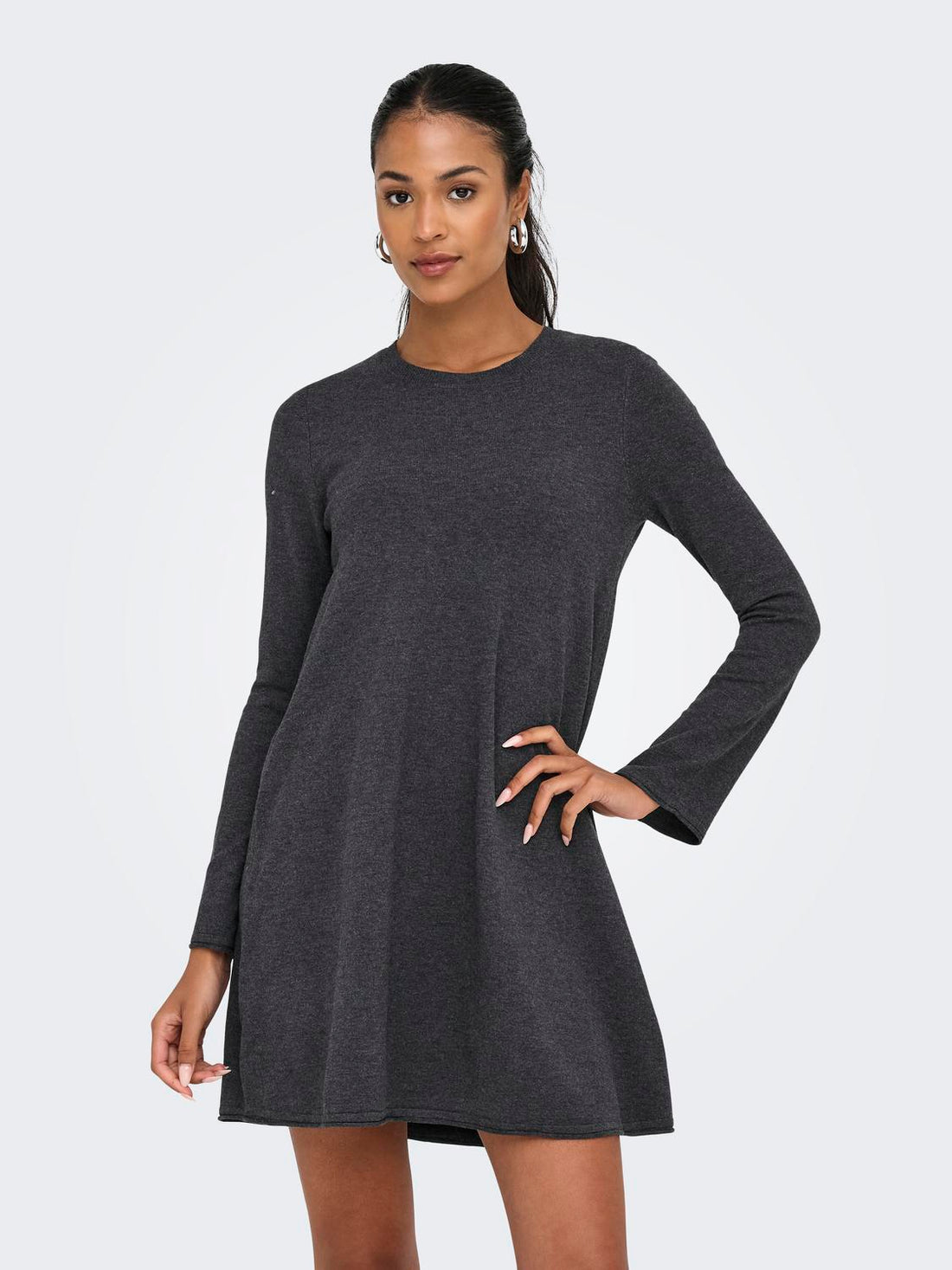 Onlamalio Life Ls Oneck Dress Knt Mørkegrå