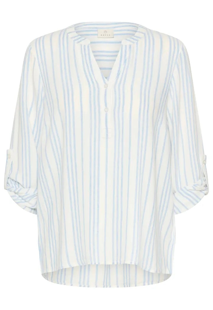 KAmilia Blouse Chalk/Soft Chambray Stripe