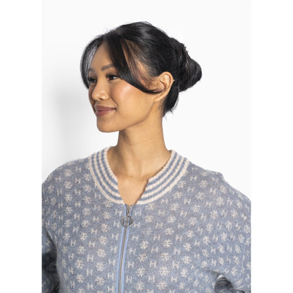 Logo Short Cardigan Blå