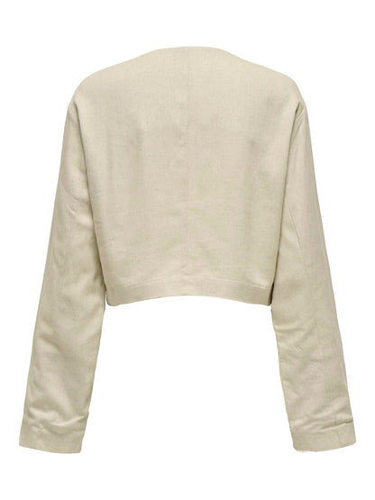 ONLPAMPA L/S LINEN BL JACKET PNT Beige