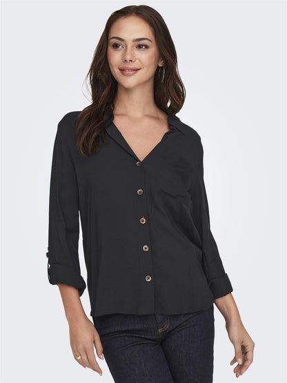 JDYLAUREL LIFE L/S SHIRT WVN DIA Sort