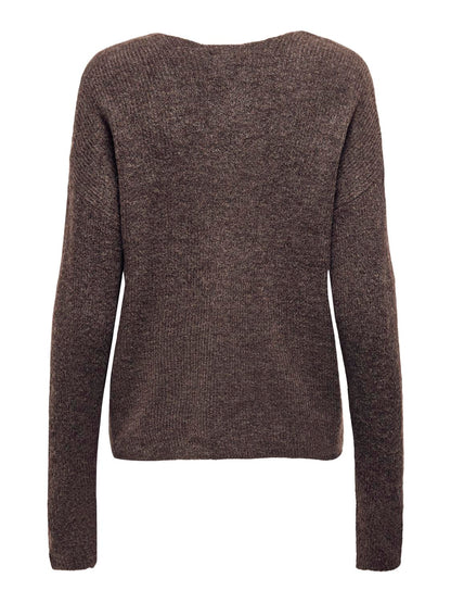 Onlcamilla V-Neck L/s Pullover Knt Noos Mørkegrå
