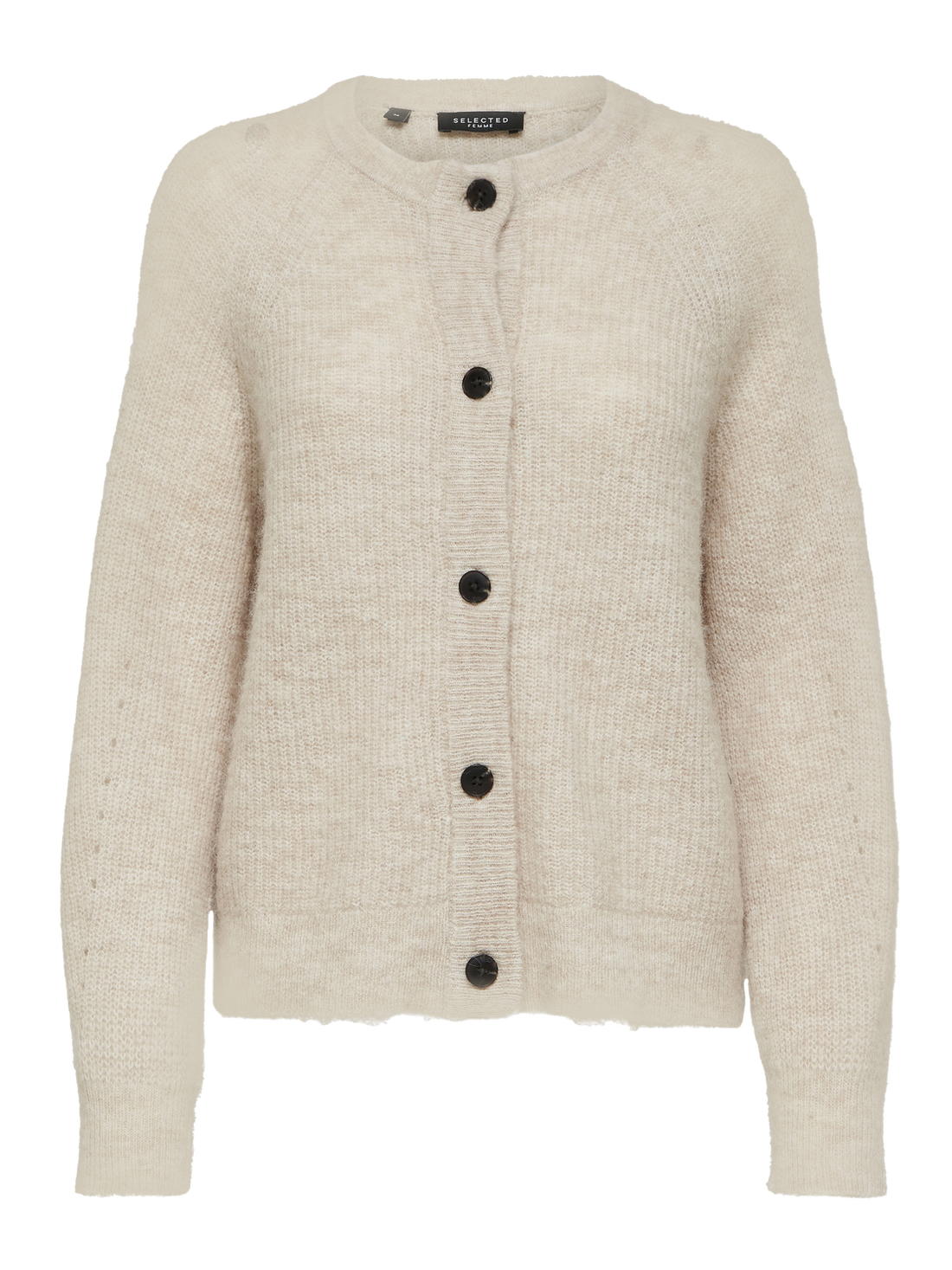 Slflulu Ls Knit Short Cardigan Noos Lysegrå