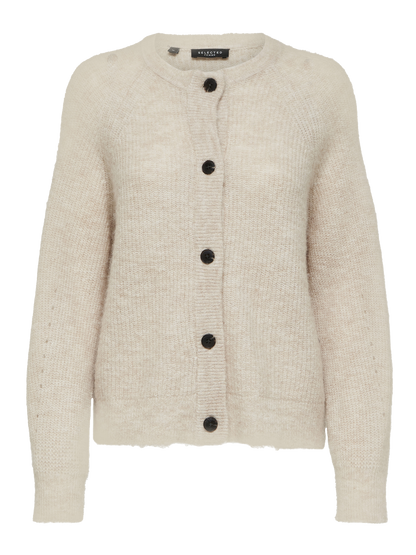 Slflulu Ls Knit Short Cardigan Noos Lysegrå