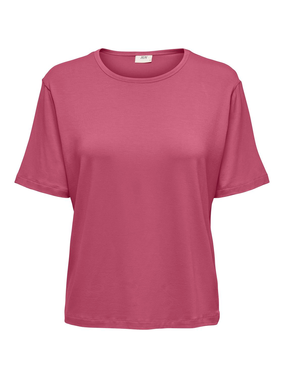 JDYMILA S/S O-NECK TOP JRS Mørkelilla