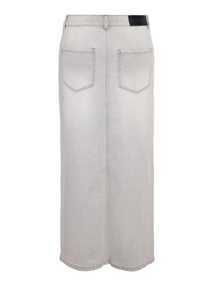 NMKATH NW SLIT LONG SKIRT Grå