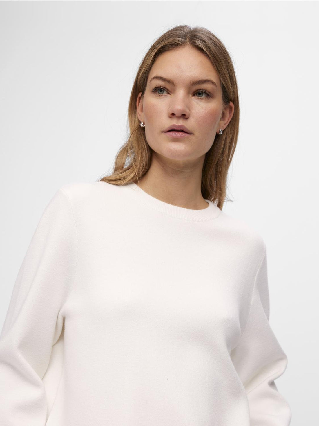 OBJREYNARD SQUARE SLEEVE O-NECK NOOS Hvit