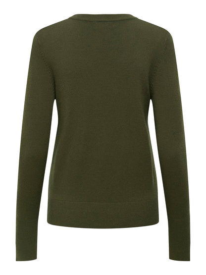 Jdymalou L/s On Button Pullover Knt Noos Mørkegrønn
