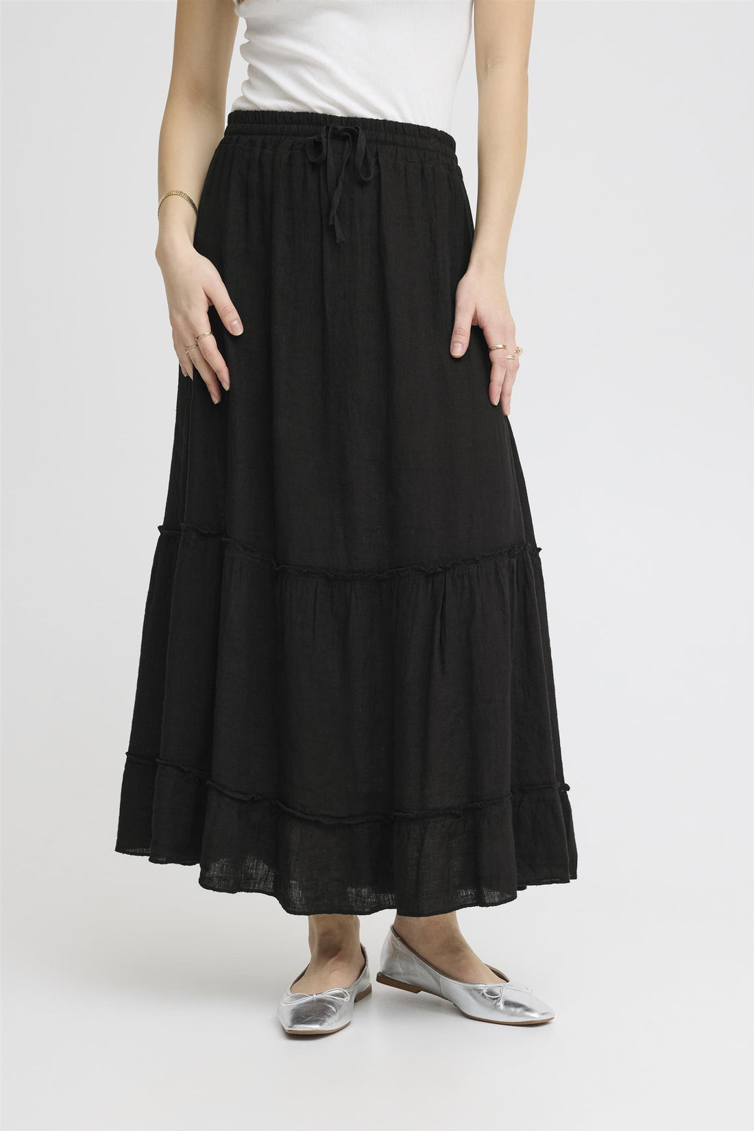 SBFONTANELLE linskjørt Jet Black
