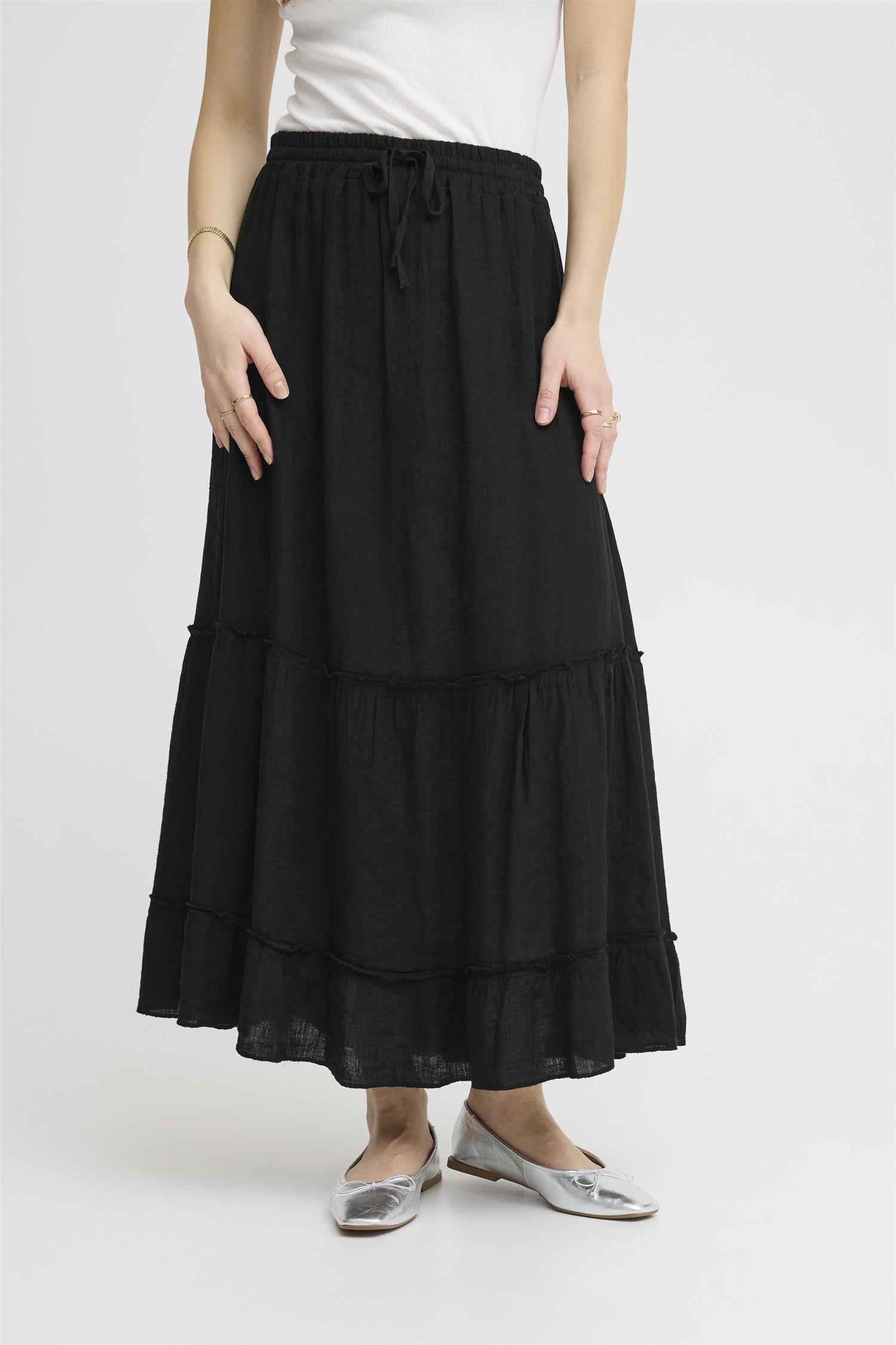 SBFONTANELLE linskjørt Jet Black