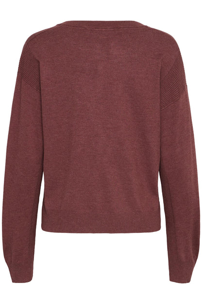 Pzsara Vneck Pullover Spiced Apple Melange