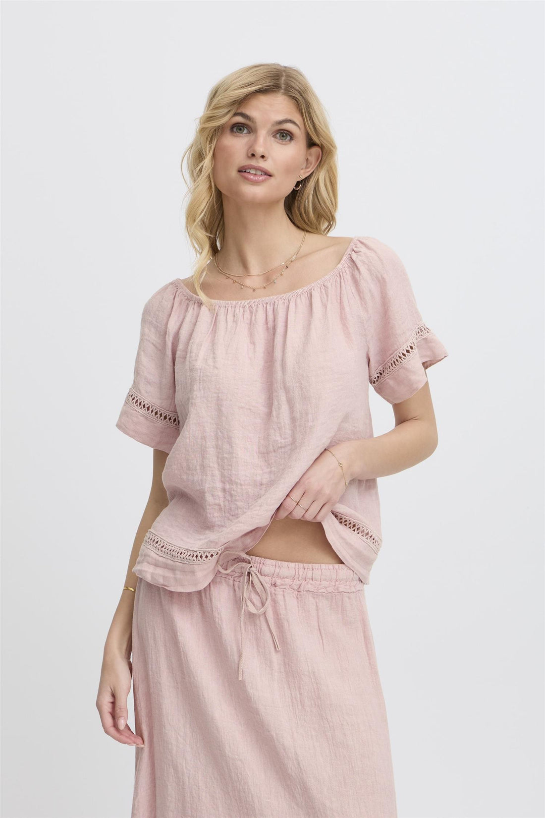 SBFONTANELLE SS BLOUSE Rose Smoke