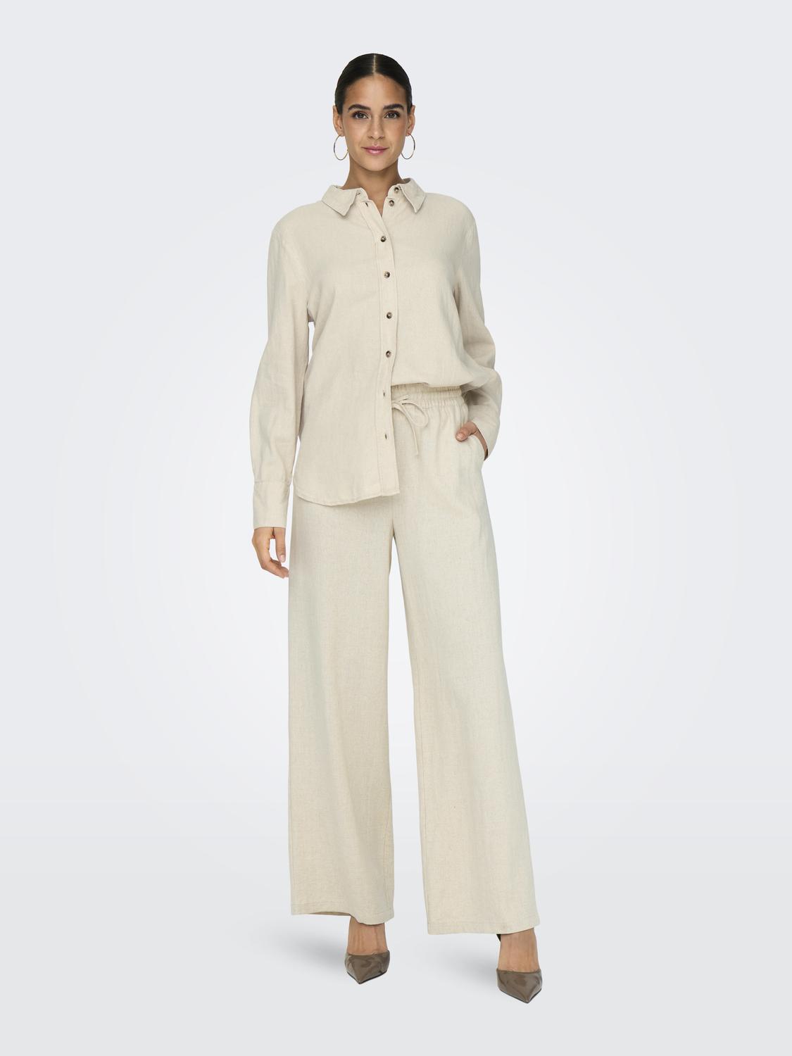 JDYSAY HW LINEN WIDE PANT WVN NOOS Lysegrå