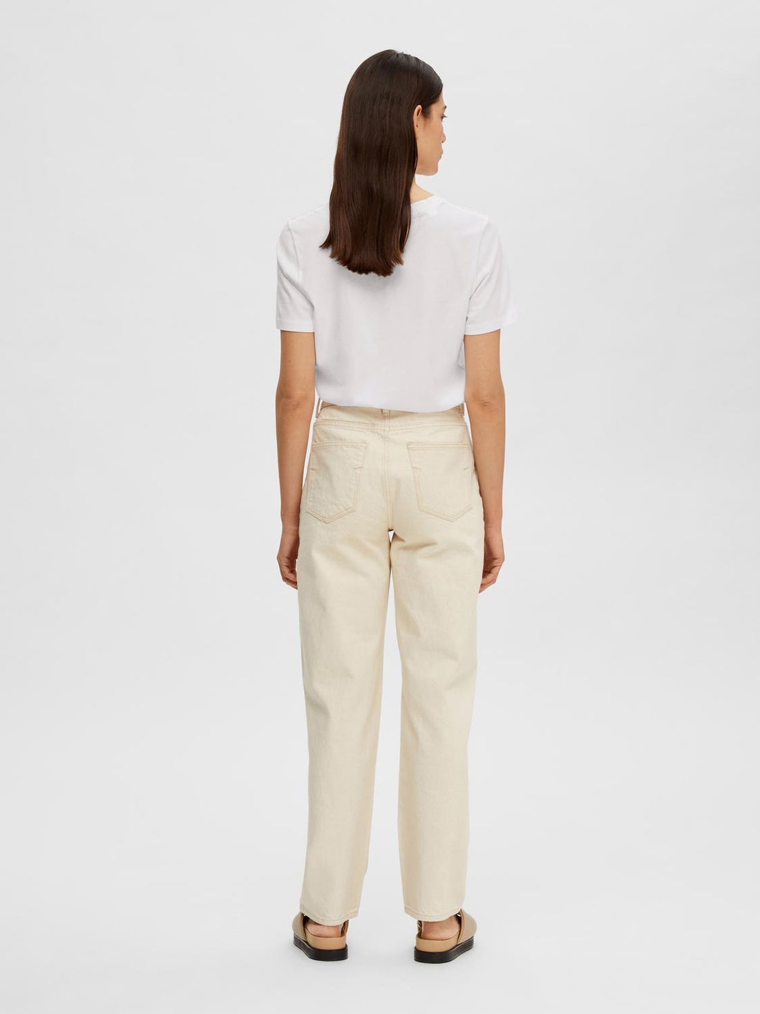 SLFMYESSENTIAL SS V-NECK TEE NOOS Hvit