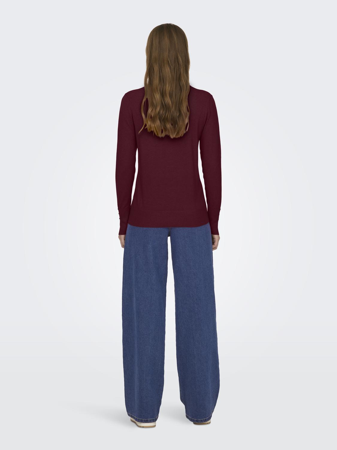 Jdymalou L/s On Button Pullover Knt Noos Mørkelilla