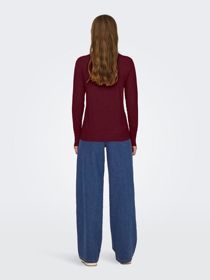 Jdymalou L/s On Button Pullover Knt Noos Mørkelilla