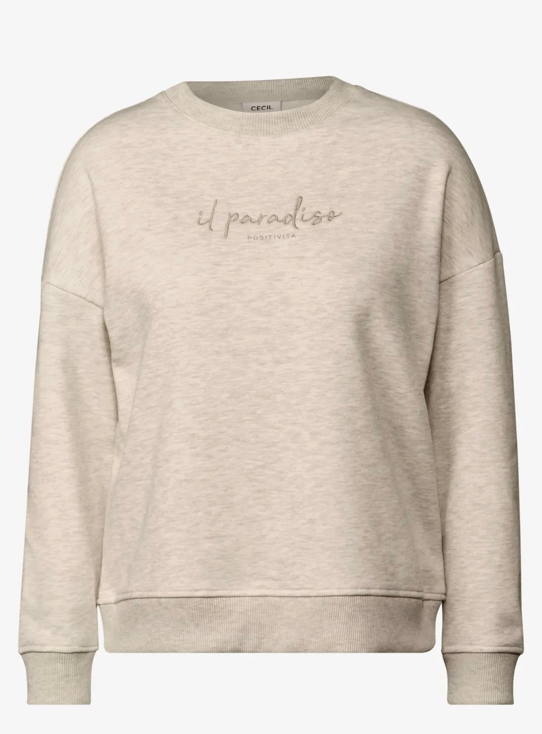 BASIC sweatshirt with embroide Lys Beige
