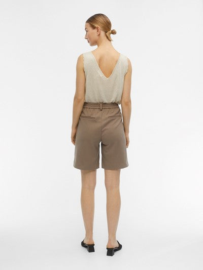 OBJLISA MW WIDE SHORTS Beige