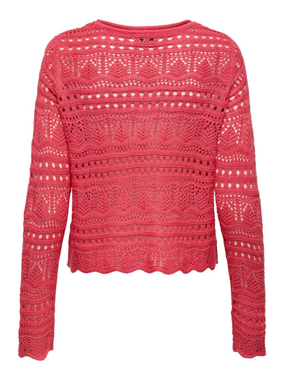 JDYSUN LAY L/S BOATNECK PULLOV. KNT NOOS Mellomrosa