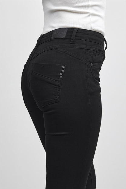 Pzcarmen Hw Jeans Skinny Leg Black Denim